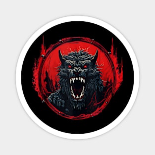 Werewolf Face Occult Horror Holloween Magnet